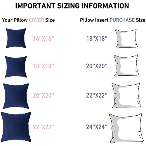 Leeden 18 x 18 Pillow Inserts (Set of 2) - Throw Pillow Inserts with 100% Cotton Cover - 18 Inch Square Decorative Pillows for Sofa, Couch, Bed and Home Decor - Image 3