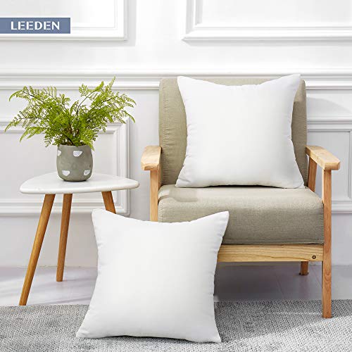 Leeden 18 x 18 Pillow Inserts (Set of 2) - Throw Pillow Inserts with 100% Cotton Cover - 18 Inch Square Decorative Pillows for Sofa, Couch, Bed and Home Decor - Image 2