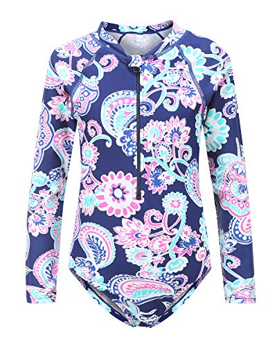 HowJoJo Big Girls One Piece Bathing Suits Long Sleeve Zipper Swimsuits UPF 50+/Sun Protection Rash Guard Size 10/8-10 - Image 3