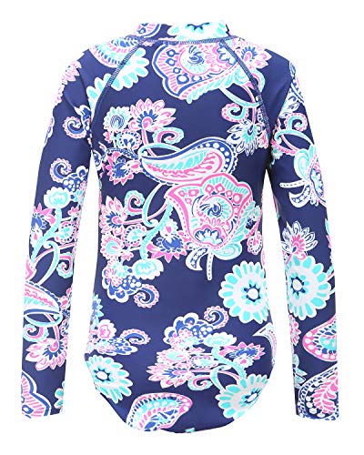 HowJoJo Big Girls One Piece Bathing Suits Long Sleeve Zipper Swimsuits UPF 50+/Sun Protection Rash Guard Size 10/8-10 - Image 2