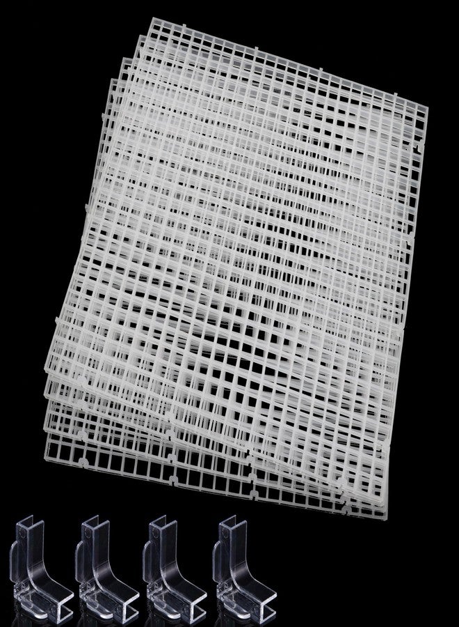 Hipanda Aquarium Hood Fish Tank top Cover, Terrarium lid Plastic Grid with 4-Piece Set Corner Protectors. Prevents Jumping (Fit 8MM/0.3inch Glass) - Image 1