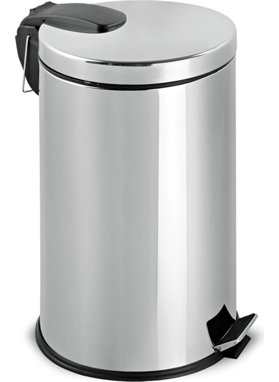 Gör Seç See Select Stainless 30 Liter Dustbin Pedal Trash Can with Foot 30 Lt Office Luxury Luxury Kitchen Garden Bucket  - Image 2