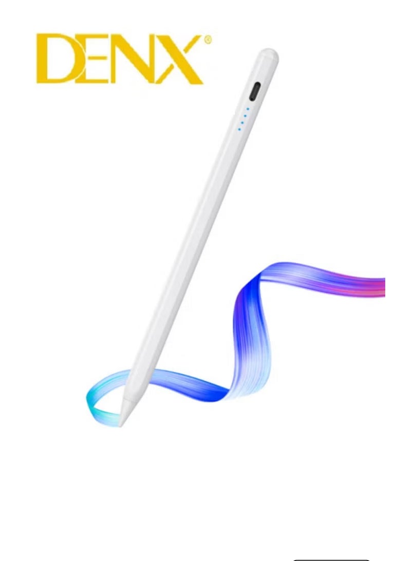Denx Universal Stylus Pen for Tablets and Smartphones, Supports Windows, iPhone and Android, White - Image 1