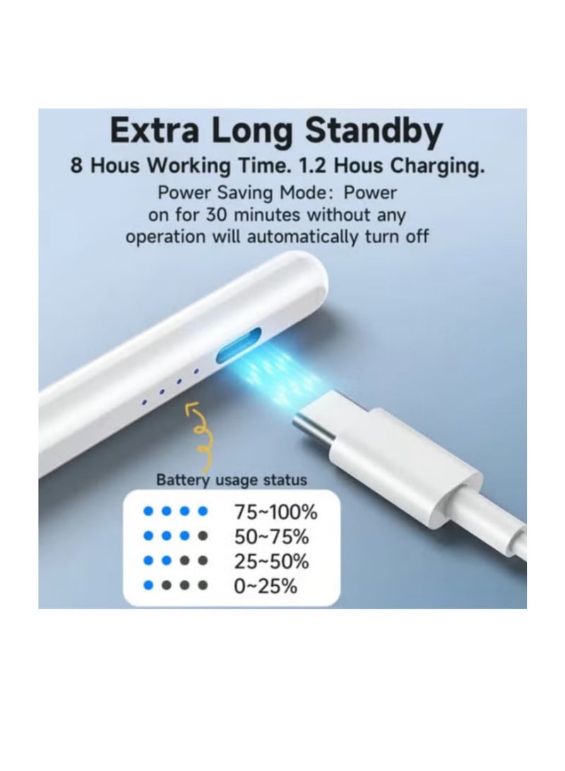 Denx Universal Stylus Pen for Tablets and Smartphones, Supports Windows, iPhone and Android, White - Image 3