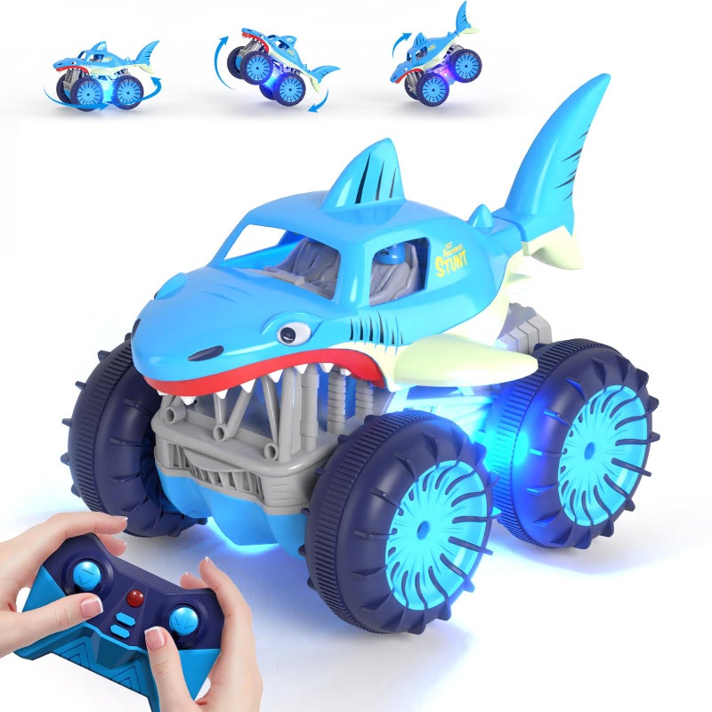 MaxTronic Fast Direct Charging Remote Control Car Rechargeable Amphibious RC Cars with 24Ghz 4WD All Terrain Waterproof RC Shark Monster Truck Toys for Boys Girls 312 Years - Image 2