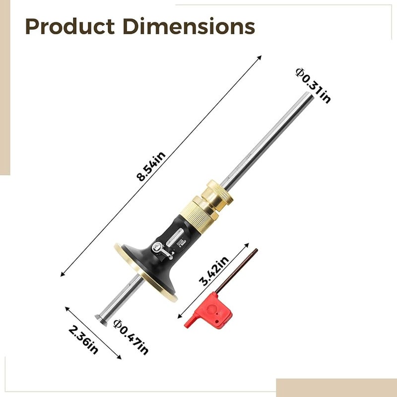 Wood Marking Scriber With Micro Adjuster 21 7 Cm Stainless Steel Head Alloy Body Brass Inlay - Image 3