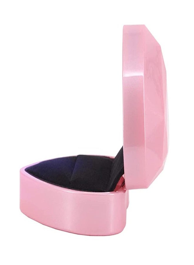 KAKKOII Heart Shaped Ring Box with LED Light Velvet Jewelry Display Gift Box Earrings Coin Storage Box for Proposal,Engagement,Wedding,Anniversary (Pink) - Image 4