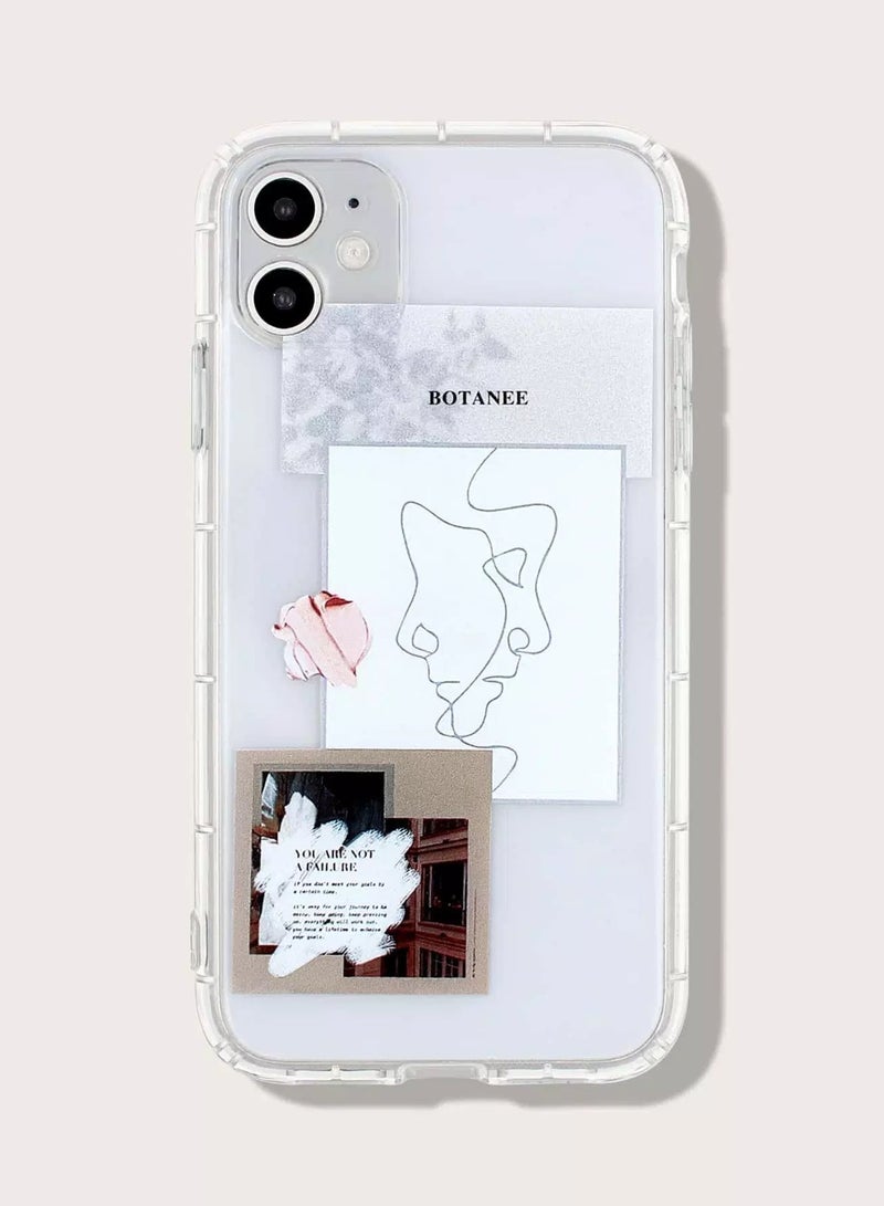 1pc Abstract Face Print Case Compatible With iPhone  - Image 1