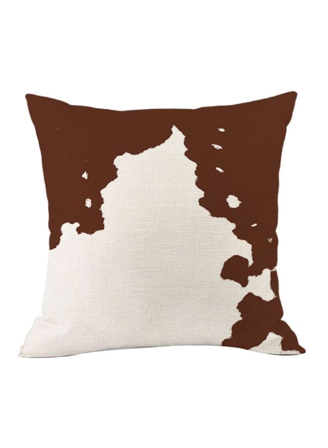 نيبمينينت غطاء وسادة ديكور بطبعة خريطة أبيض/بني 45x45سم