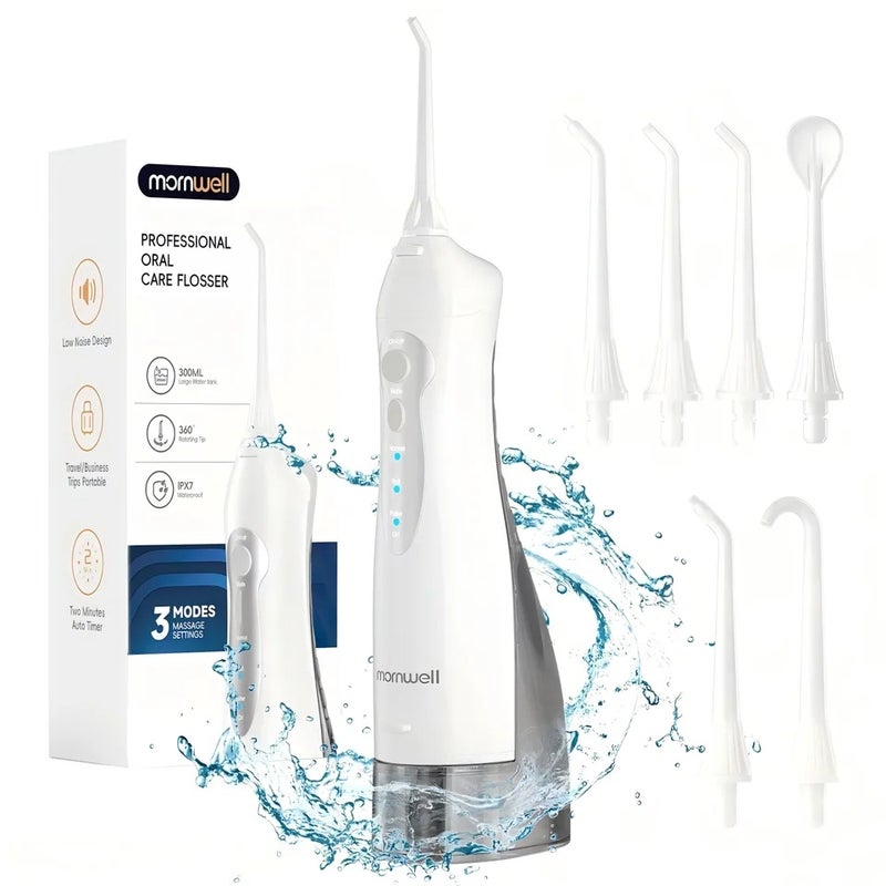 Mornwell Water Flosser Teeth Picks 6 Jets 3 Modes Portable Cordless D52 Water Floss For Teeth Cleaner IPX7 Waterproof Oral Picks - Image 2
