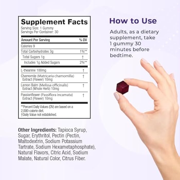 VitaMedica Snooze Sleep Gummies - Melatonin-Free, Zero Grogginess - L-Theanine, Chamomile, Passionflower & Lemon Balm - Sleep Aid Gummies for Adults - 30 Count - Image 5