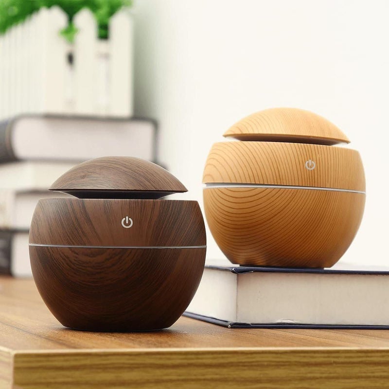 LUCC1N Wooden Air Humidifier Essential Oil Diffuser Aroma Air Humidifier with Colorful Change for Office Car Home Room - Image 1