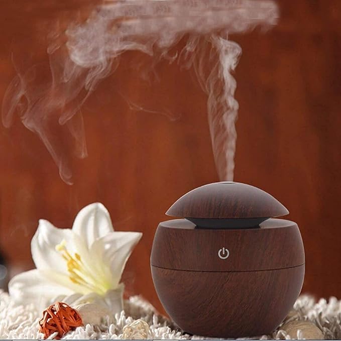 LUCC1N Wooden Air Humidifier Essential Oil Diffuser Aroma Air Humidifier with Colorful Change for Office Car Home Room - Image 3