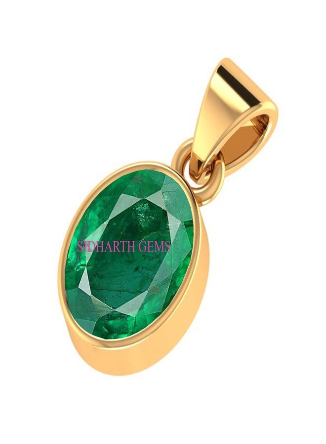SIDHARTH GEMS 11.25 Ratti 10.40 Carat Lab Certified Natural Emerald Loose Gemstone Panna Gold Plated Pendant Locket for Men and Women - Image 3
