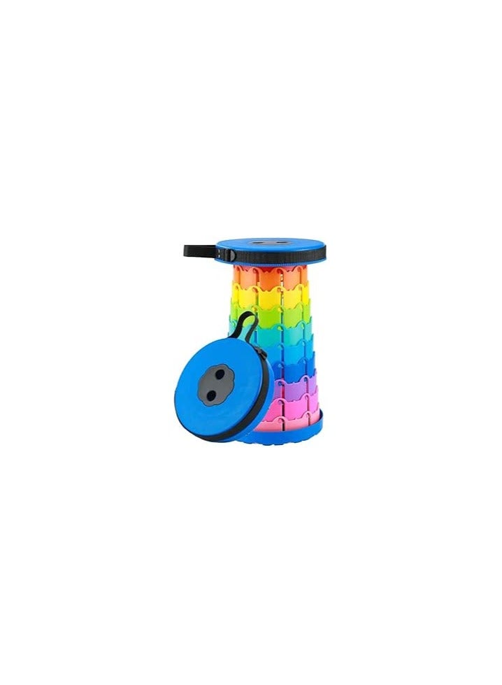 Generic Telescopic Folding Stool High Quality Compact Multicolor Portable Seat for Home Office Outdoor Use Durable & Adjustable Height Easy To Storage (Colourful)  - Image 1