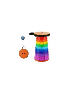 Generic Telescopic Folding Stool High Quality Compact Multicolor Portable Seat for Home Office Outdoor Use Durable & Adjustable Height Easy To Storage (Colourful)  - Image 5