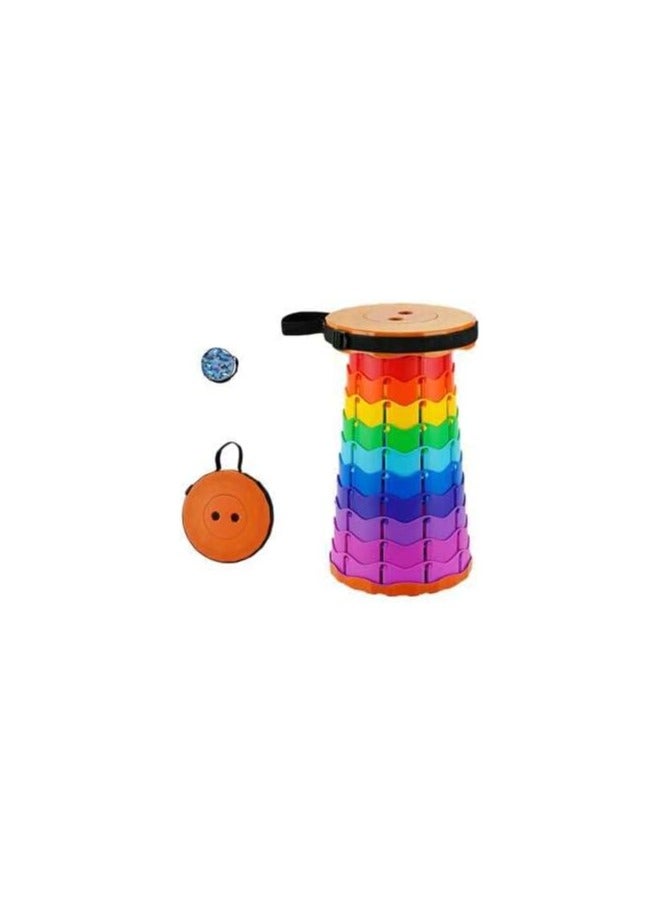 Generic Telescopic Folding Stool High Quality Compact Multicolor Portable Seat for Home Office Outdoor Use Durable & Adjustable Height Easy To Storage (Colourful)  - Image 5