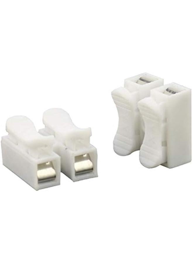 Generic 100 PCS Ch-2 Flame Retardant Two Terminal Self-Locking and Pressing Type Quick Connection Terminal  - Image 1