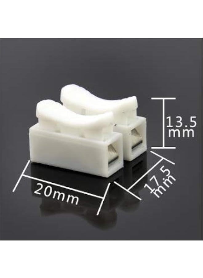 Generic 100 PCS Ch-2 Flame Retardant Two Terminal Self-Locking and Pressing Type Quick Connection Terminal  - Image 2