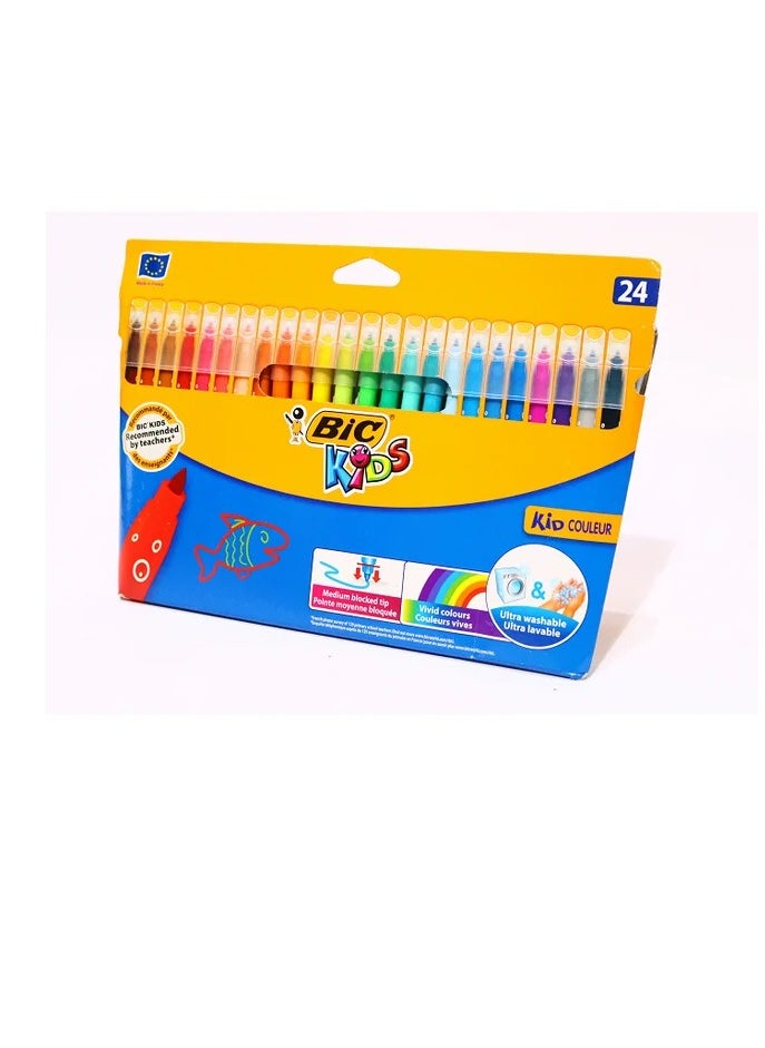 Bic Kids High Quality Ultra Washable Felt Tip Pens - Markers - Coloring Marker Set - Art Pens for Drawing Sketching - 24 Colors - Recommended by Teachers - Long Lasting, Made in France  - Image 2