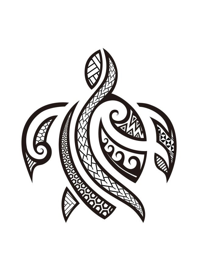 Dopetattoo 6 ورقات وشوم مؤقتة قبائل السلاحف السلحفاة البولينية السلحفاة الساموانية الماورية تصميم الذراع للرجال وشم مؤقت للنساء الرقبة الذراع الصدر للنساء - Image 1