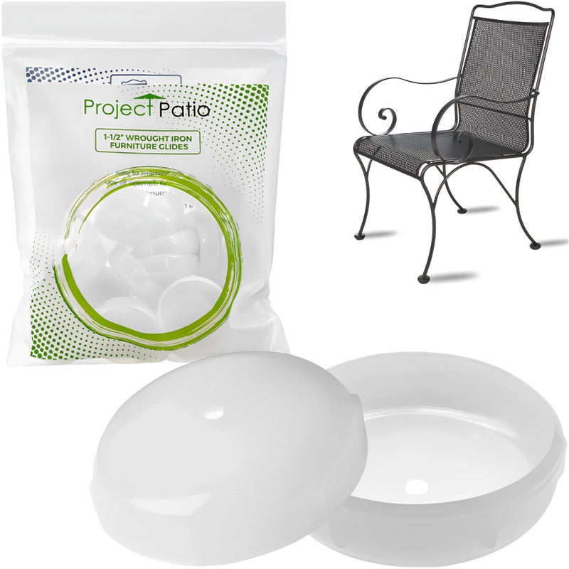 Project Patio - 1.5" Wrought Iron Patio Furniture Feet Caps (24-Pack), Chair Leg Floor Protector Replacements for Outdoor Metal Tables and Chairs - Image 1