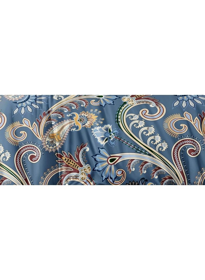 THE HOME STYLE Cotton Feel Glace Cotton Elastic Fitted All Around Printed Full Length Single Bed Bedsheet With 1 Pillow Cover(36"X78",Ash Berry Abstract),300 TC - Image 5