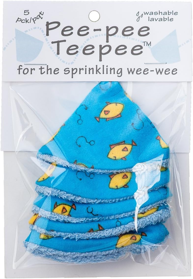 Beba Bean Washable cotton Pee-pee Teepees that shield baby boys pee during diaper changes. Makes a great add-on gift for a baby shower thanks to its fun, gift-ready store packaging. 5 pack. Fishing - Image 2