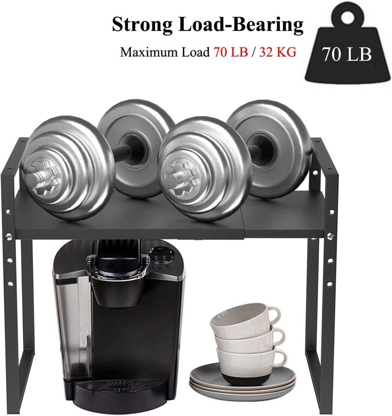 THE BEST SELLERS أفضل البائعين رف تخزين المطبخ 35501 رف مطبخ معدني أسود رف ميكروويف رف توابل موضة تخزين مطبخ عائلية يتحمل 50 كجم مصنوع في الهند - Image 5