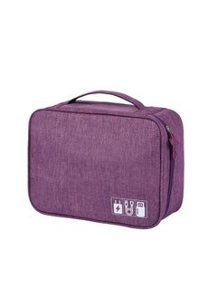 Generic Digital Storage Bag For Phones Cables Power Banks Usb Drives Multi-functional Storage Box-Color:Burgundy  - Image 5