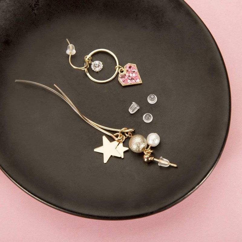 iBayam Silicone Earring Backs Earring Backings Soft Clear Ear Safety Back Pads Backstops Clutch Stopper Replacement for Fish Hook Earring Studs Hoops Diameter 4mm (300) - Image 3