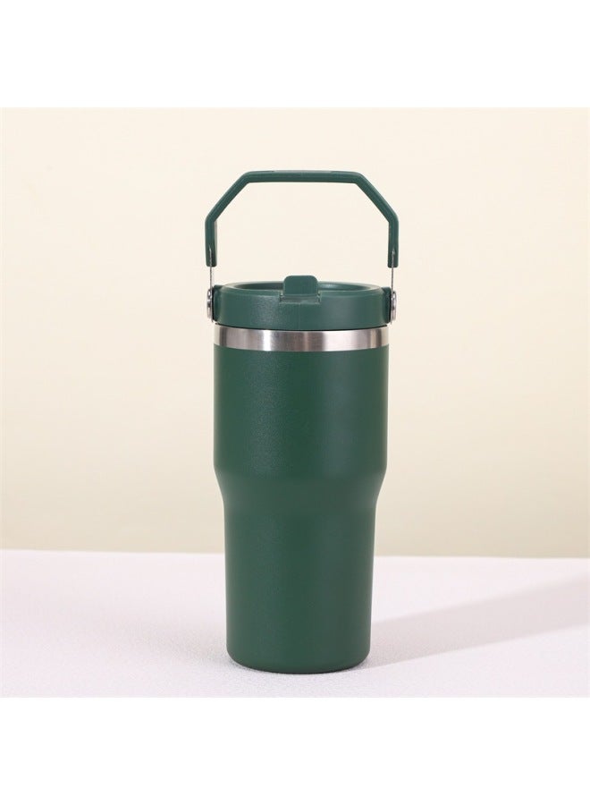 Double-layer Vacuum 304 Stainless Steel Insulation Handle Car Cup 30oz Large Capacity Car Suction Tube Cup