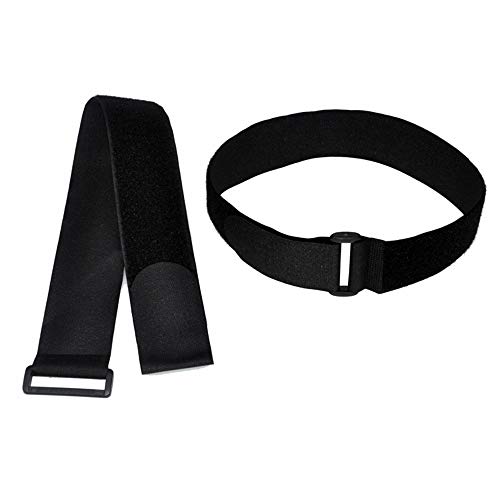 HUAPX Fastening Hook and Loop Cable Straps,10Pack Black Self-Adhesive Cable Ties,Nylon Securing Straps with Buckles,Adjustable and Reusable Cinch Straps for Cords Organized and Tidy(1" x 24") - Image 2