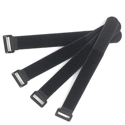 HUAPX Fastening Hook and Loop Cable Straps,10Pack Black Self-Adhesive Cable Ties,Nylon Securing Straps with Buckles,Adjustable and Reusable Cinch Straps for Cords Organized and Tidy(1" x 24") - Image 5