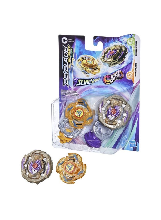 Beyblade Burst Surge Dual Collection Pack Hypersphere Dusk Spryzen S5 and Slingshock Force Wolborg Spinning Top Toys - 2 Battling Game Tops - Image 2