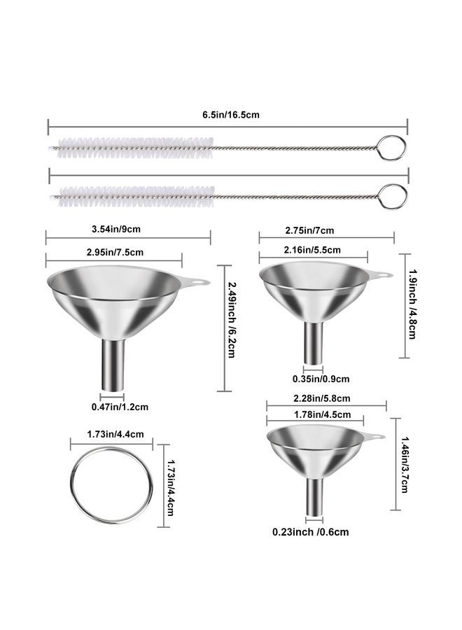 هومستر معدن القمع الصلب المقاوم للصدأ، كبيرة متوسطة الحجم صغيرة القمع مجموعة من 3، درجة الطعام أقماع صغيرة للمطبخ استخدام تعبئة الزجاجات الطبخ قارورة، 2 فرش - Image 2