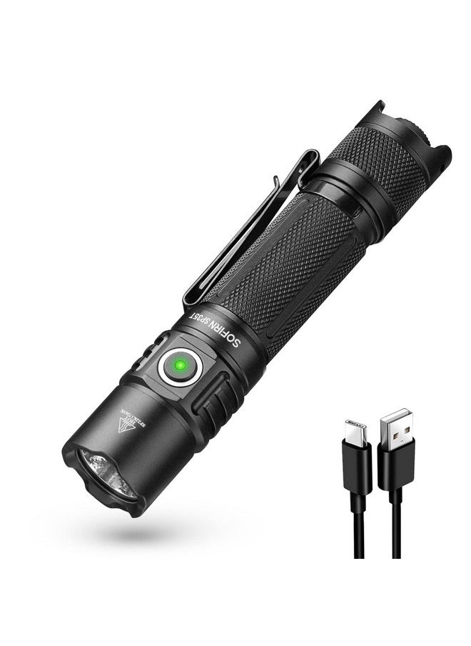 Sofirn sofirn SP35T Tactical Flashlight, 3800 Lumens Super Bright Pocket LED Flashlight Rechargeable with Dual Switch, IPX8 Water Resistance, EDC Flashlight for Camping, Hiking, Emergency  - Image 1