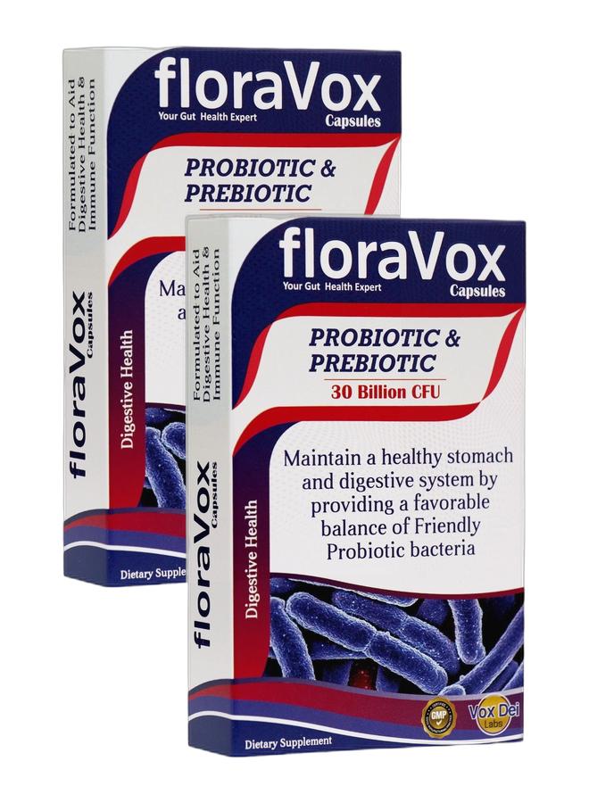 VOX DEI LABS كبسولات فلورافوكس - عرض عبوة مزدوجة لوظيفة أمعاء صحية - Image 1