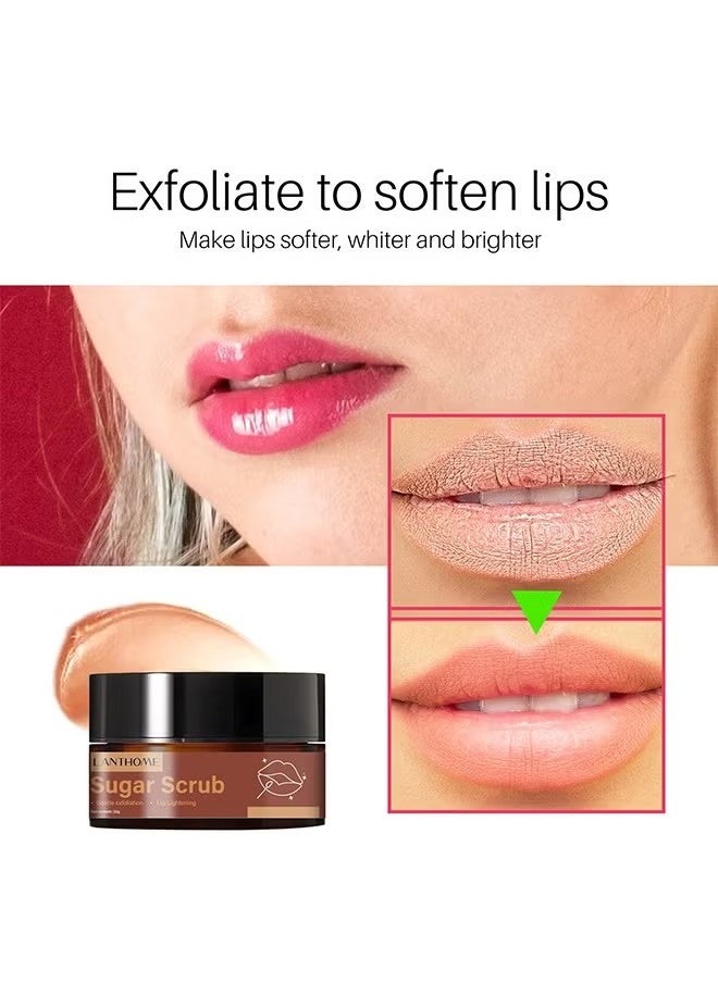 Lanthome Sugar Scrub- Brown Sugar Lip Lightening Scrub, Lip Exfoliator and Moisturizer For Dry Chapped Lips 20g  - Image 2