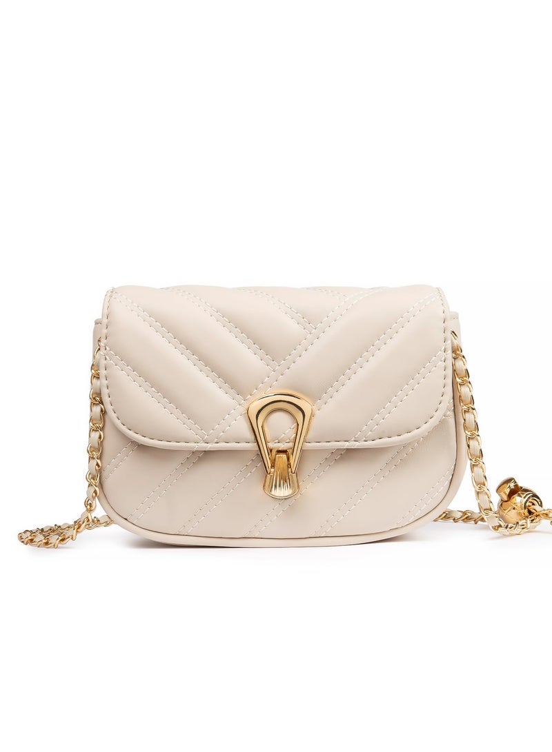 Excefore Diamond Check Crossbody Shoulder Bag Trendy Designer Shoulder Bag PU Leather Small Purse Adjustable Chain Strap Suitable for Women - Image 1