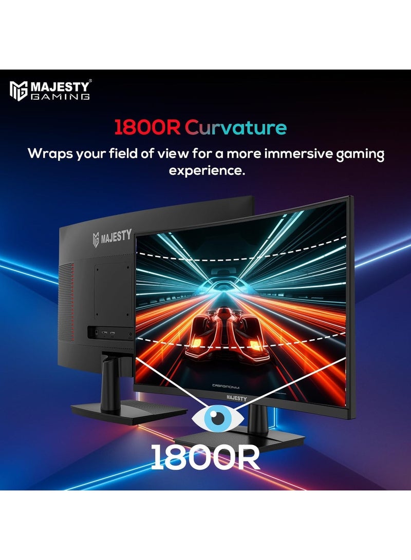 ماجيستي شاشة ألعاب ماجيستي منحنية 27 بوصة 1800R | FHD 1080p | VA | 260Hz | 1ms | G-SYNC & FreeSync | ‎99% sRGB | HDR | HDMI & DP 1.4 | سماعات مدمجة | VESA | إضاءة خلفية - Image 2