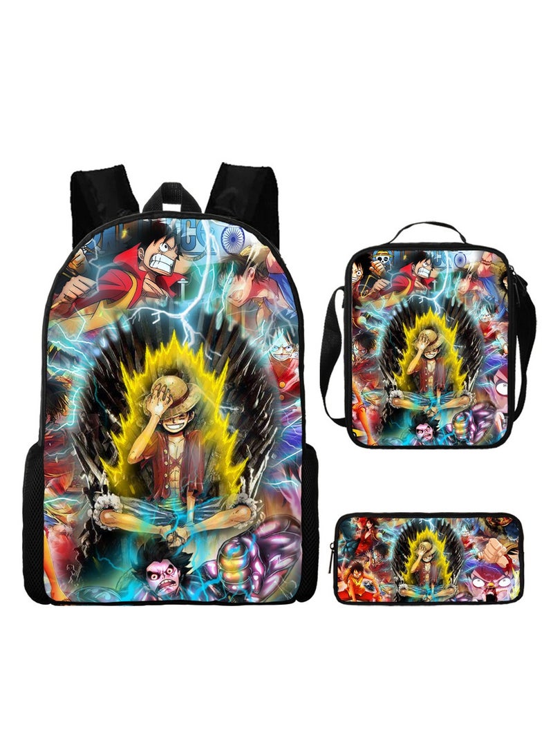 New Cartoon Animation Backpack For Primary And Secondary School Students Three-Piece Set 29*16*42cm