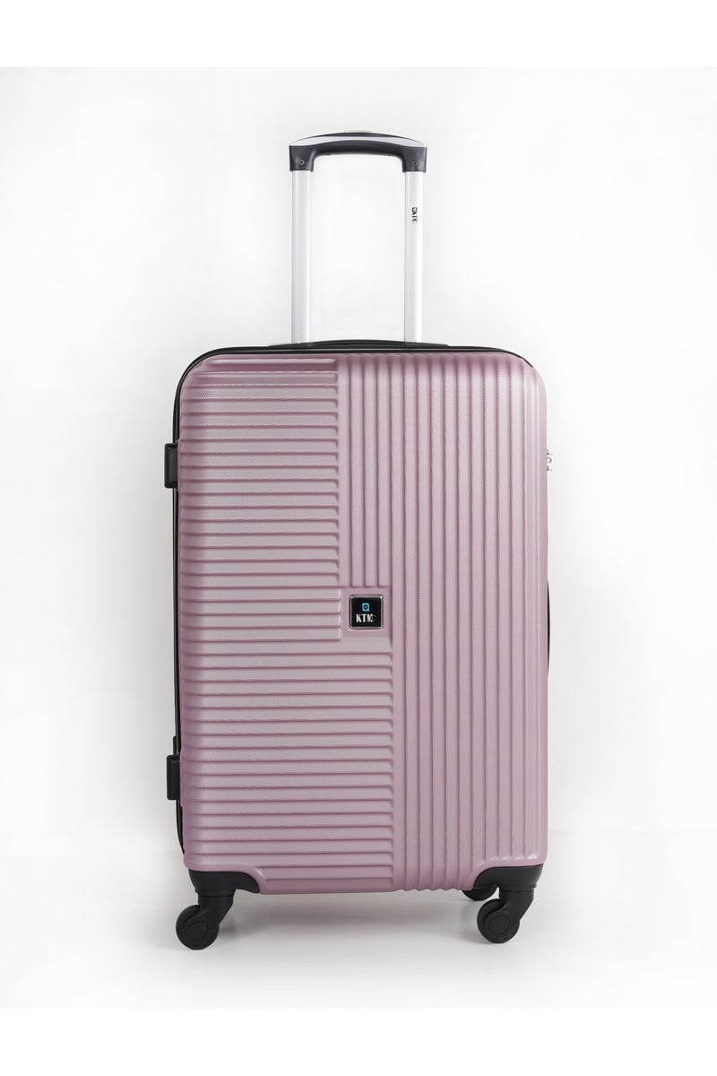 KTMC 3-Piece Luggage Set, ABS Material, Lightweight, 360° Rotated 4-Wheels, Tough Suitcase for Travel, Sizes 20/24/28 inches Pink - Image 2