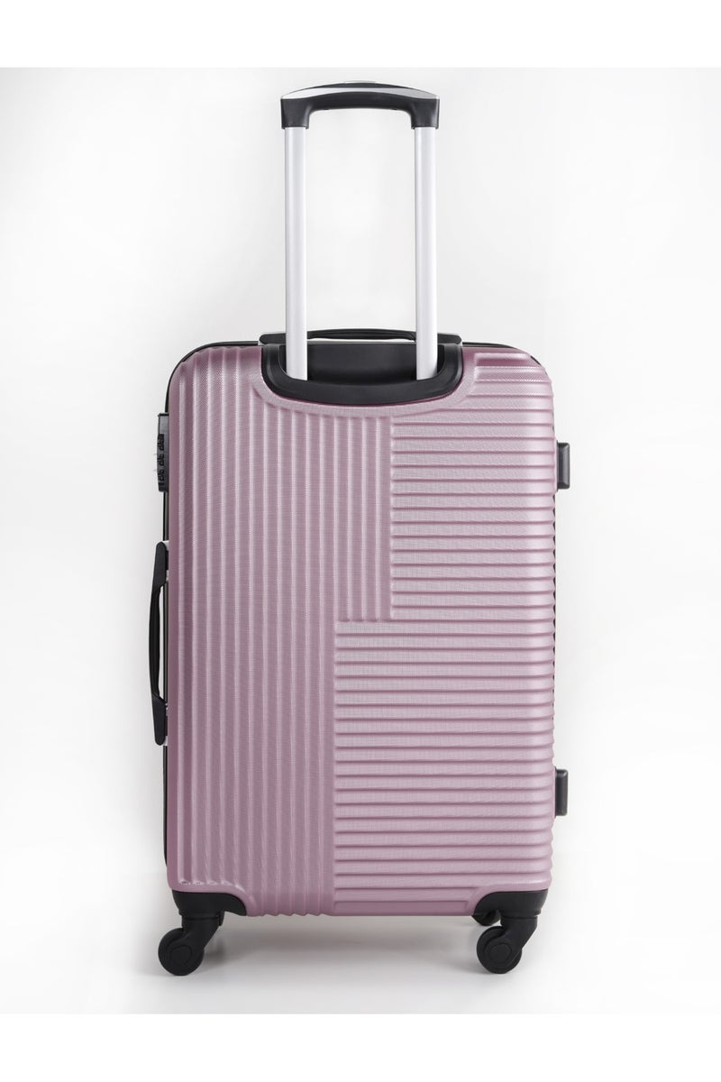 KTMC 3-Piece Luggage Set, ABS Material, Lightweight, 360° Rotated 4-Wheels, Tough Suitcase for Travel, Sizes 20/24/28 inches Pink - Image 3
