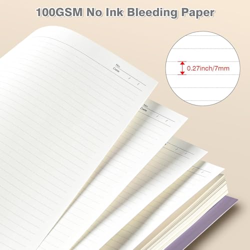 OMEYA دفتر ملاحظات حلزوني 8.5" × 11"، دفاتر 5 مواد دراسية مقسمة بقواعد جامعية مع فواصل قابلة للإزالة، 300 صفحة 100GSM دفتر كتابة سميك للنساء والرجال، دفاتر ملاحظات كبيرة A4 مسطرة للعمل والمدرسة - Image 4