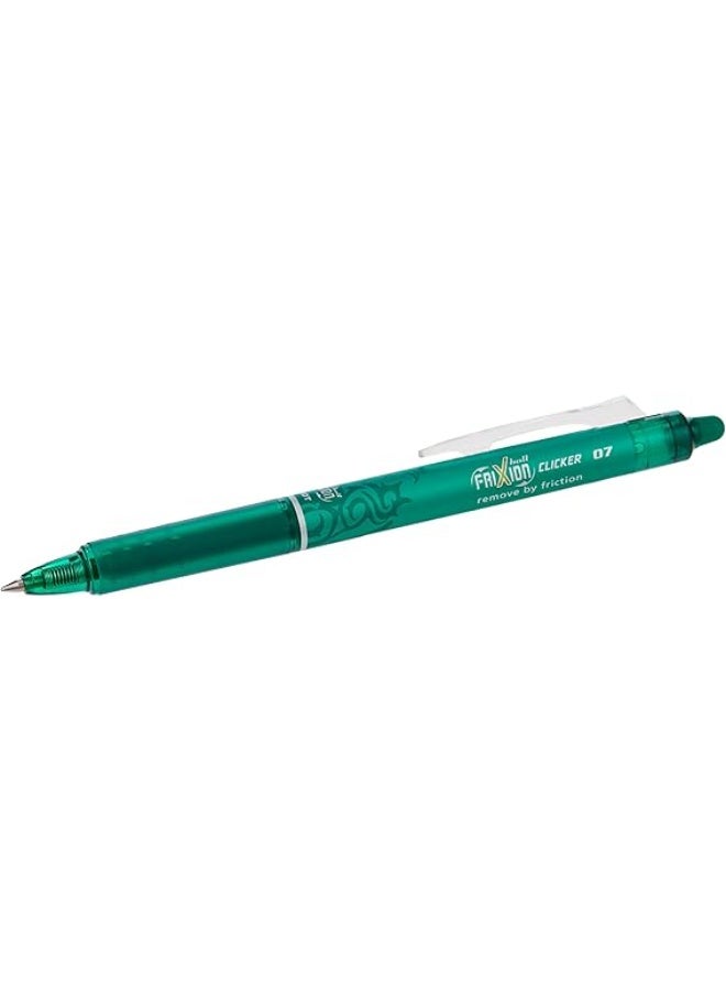 Pilot Green Frixion Clicker Retractable Fine Rollerball Erasable Pens Pen 0.7mm Nib Tip 0.35mm Line BLRT-FR7 (Pack Of 3) - Image 2
