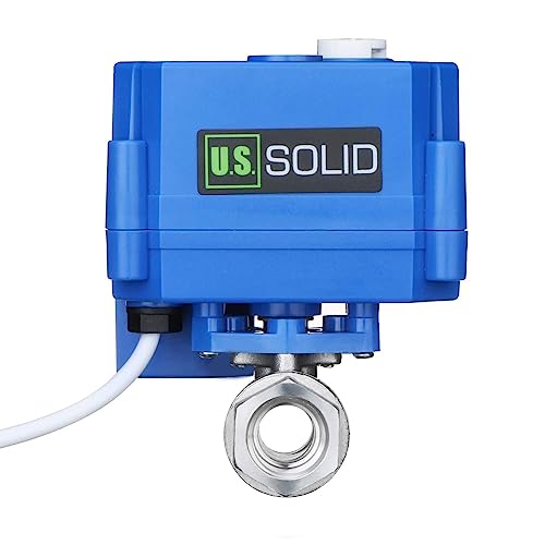 U.S. Solid Motorized Ball Valve- 1/4" Stainless Steel Electrical Ball Valve with Manual Function Full Port, 9-24V AC/DC and 3-wire 1-point-control Positive Break Setup - Image 1