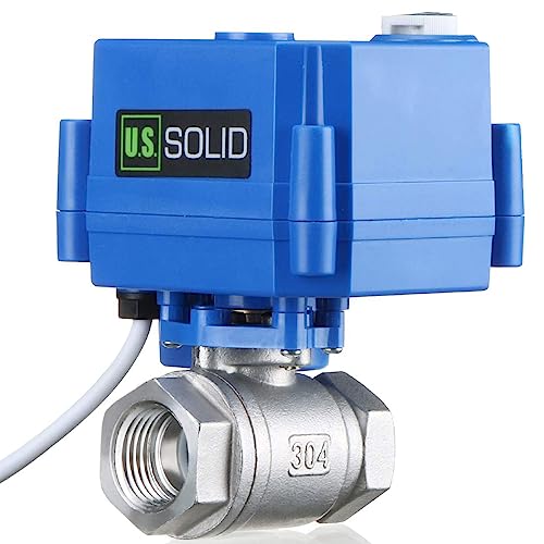 U.S. Solid Motorized Ball Valve- 1/4" Stainless Steel Electrical Ball Valve with Manual Function Full Port, 9-24V AC/DC and 3-wire 1-point-control Positive Break Setup - Image 3