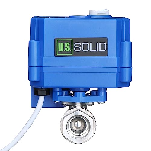 U.S. Solid Motorized Ball Valve- 1/4" Stainless Steel Electrical Ball Valve with Manual Function Full Port, 9-24V AC/DC and 3-wire 1-point-control Positive Break Setup - Image 2