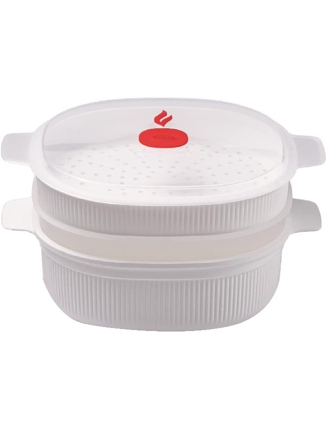 Snips BPA-Free Dishwasher Safe Dish Steamer for Microwave White 4 Liter 000851 - Image 1